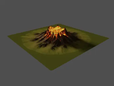 Lava Volcano Mountain 3D model