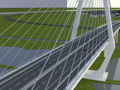 Suspension Bridge 3D model