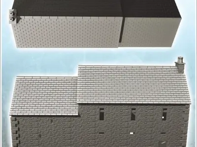 Manor house of la Fiere Sainte-Mere-Eglise Normandy - Modern WW2 3D print model