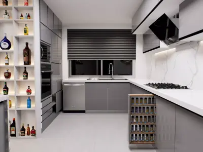 modern kitchen high poly 3d model 3D model