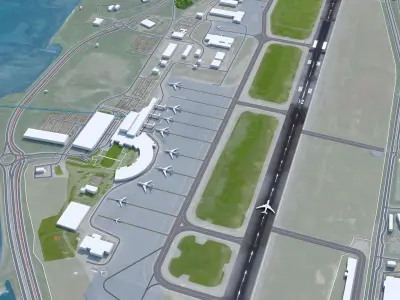 Tromso Airport 12km Low-poly 3D model