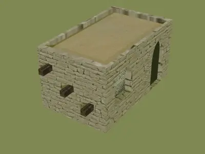  House in the desert Low-poly 3D model