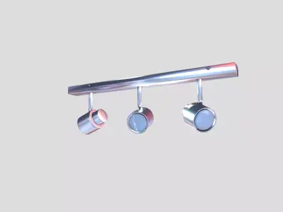 Modern Chrome Spotlight Low-poly 3D model