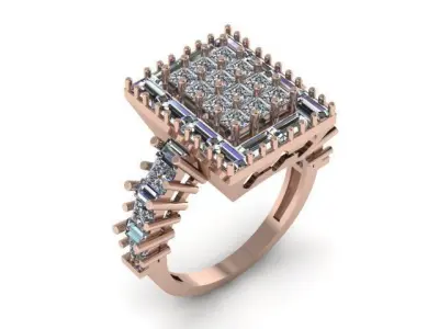 stylish ring for daimonds 3D print model