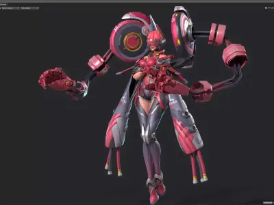 Mecha Queen Low-poly 3D model