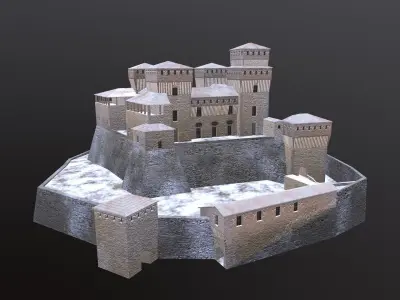 Medieval Castle Torrearchi Low-poly 3D model