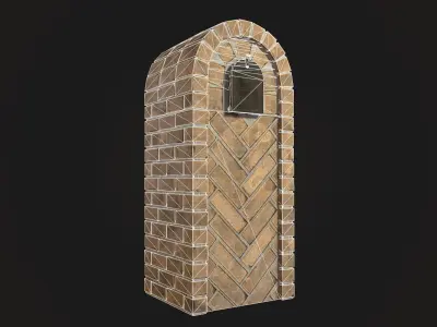 Brick Mailbox Low-poly 3D model