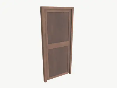 Wooden door Low-poly 3D model