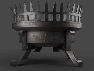 Steel Brazier Low-poly 3D model