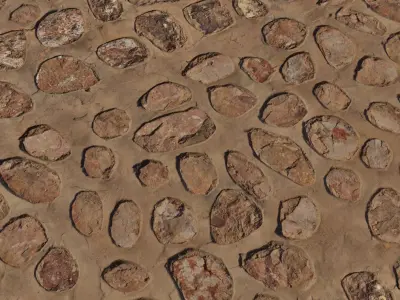 Desert River Pebble Path PBR Texture Texture