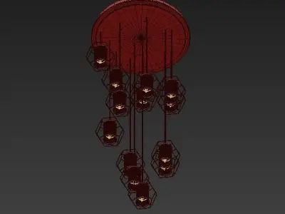 BETTINO chandelier made of metal and glass 3D model