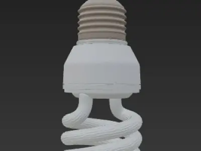 Mini Spiral Compact Fluorescent Lamp 3D model