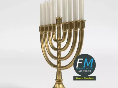 Hanukkah Menorah Candelabra 3D model