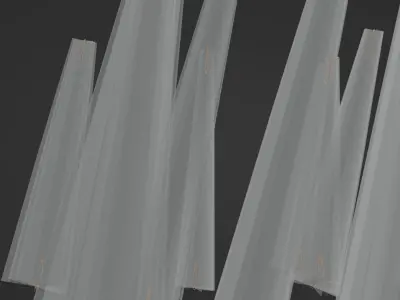 3 Sunbeams Animated Rigged Looping meshes Low-poly 3D model