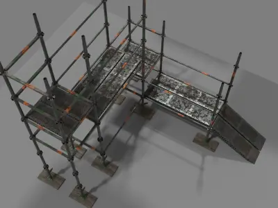 Modular Low poly Scaffold Low-poly 3D model