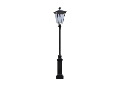 Classic Victorian Street Lamp Post PBR Low Poly Low-poly 3D model