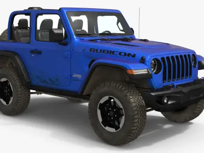  Jeep Wrangler Rubicon Open Top SUV Blue Dirty 