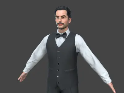 Worker Character Low-poly 3D model