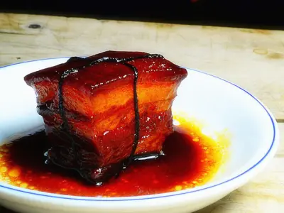 Food Chinese famous dish DongPo meat and Chinese wine 3D model