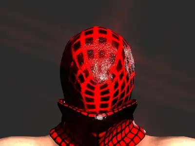 Bloody web Super hero Low-poly 3D model
