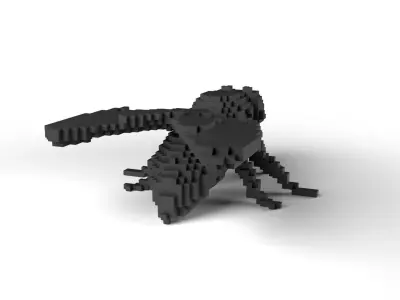 Fly Minecraft Voxel Low-poly 3D model