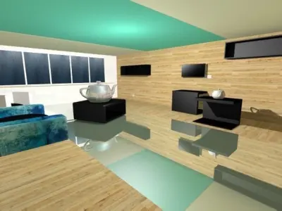 Living room Low-poly 3D model