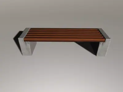 City Concrete Bench Free low-poly 3D model