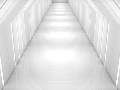 Sci Fi Corridor Low-poly 3D model 8