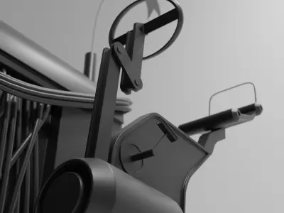 CyberPunk Tractor High Poly model 3D model