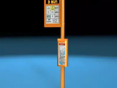 Bus stop pole 3D model