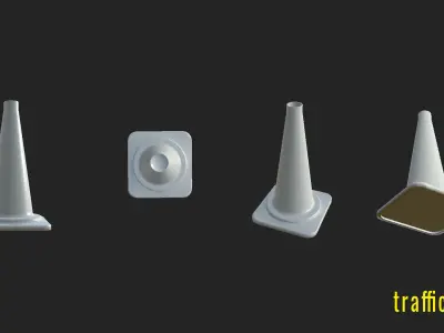 Traffic Cone  Low-poly 3D model
