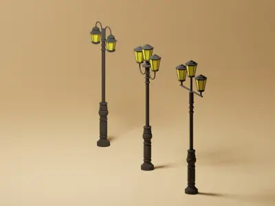 Street Lights Pack Low-poly 3D model