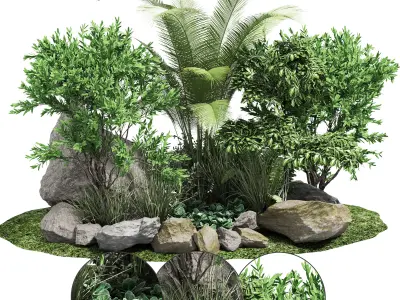 Stone and Bush Pack 19 3D model