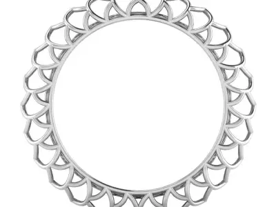 Beautiful pattern ring with gem 3D print model