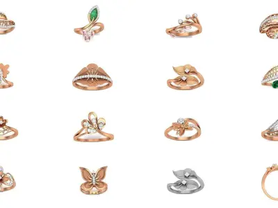 30 Light Wt  Ring 3dm stl obj mtl gltf glb render details  3D Model Pack