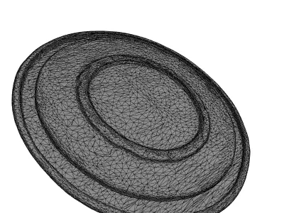 Futuristic Engraved Metallic Disc Artifact Low-poly 3D model