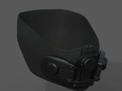 Gas mask respirator scifi futuristic 3d  Low-poly 3D model