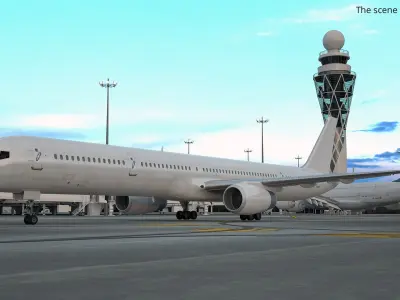  Civil Passenger Jet Aircraft Rigged 