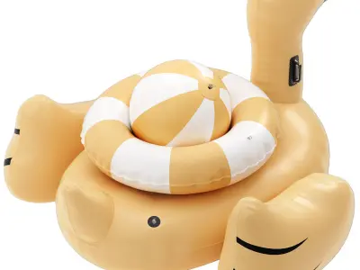 swimline giant golden goose float with ring and ball 3D model