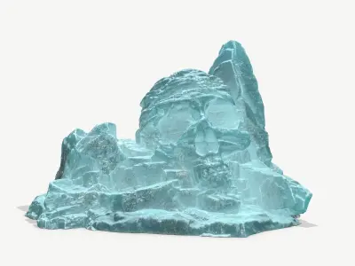 Skull Rock Low-poly 3D model 6