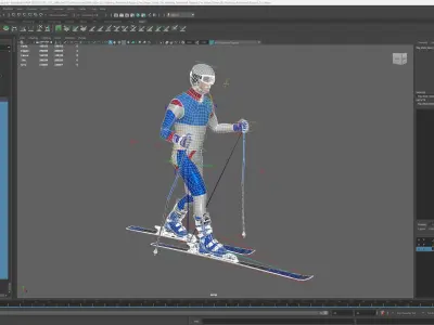 Skier Animated Rigged For Maya Collection 