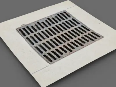Manhole drain cover raw scan 3D model