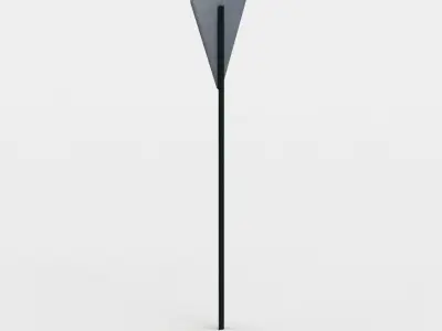 Yield sign Low-poly 3D model