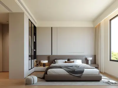Minimalist Modern Bedroom 123 3D model