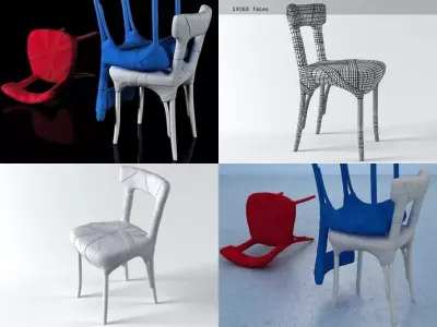 Mummy four different chairs 3D model