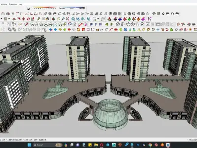 hotel building with auditorium  3D model
