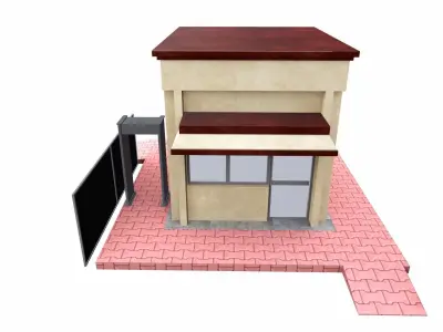 Security Room Low-poly 3D model