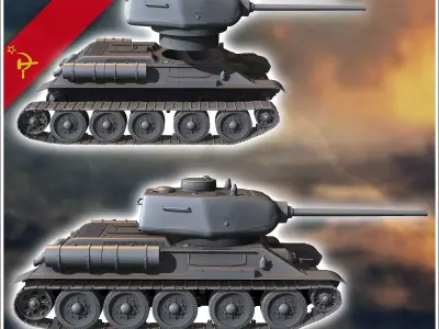 T-34-85 M1943 - Soviet army WW2 Second World East front Ostfront 3D print model