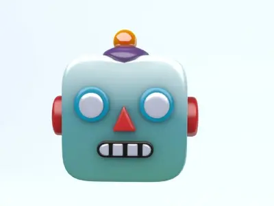 Robot emoji Low-poly 3D model