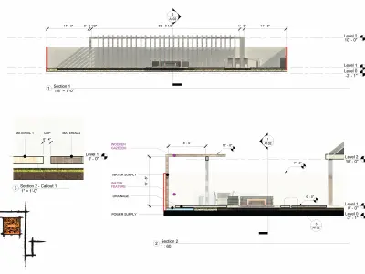 Villa backyard American style house landscape Revit Lumion FBX 3D model